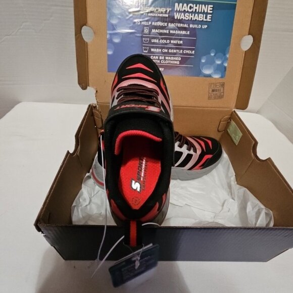 S Sport by Skechers BOYs Sneakers Stretch-Laced Memory Foam, KLAE/Red/Black~6 - Picture 3 of 11